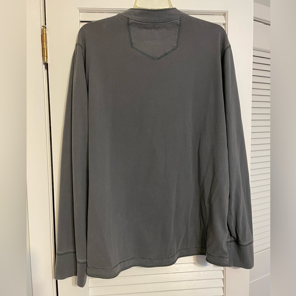 Eddie Bauer Long Sleeve Charcoal Gray Henley Shirt - Picture 3 of 8